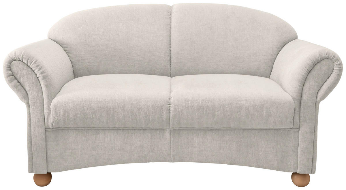 2-SITZER-SOFA in Mikrofaser Weiss  - Wildeiche/Weiss, Konventionell, Holz/Textil (151/94/80cm) - Livetastic