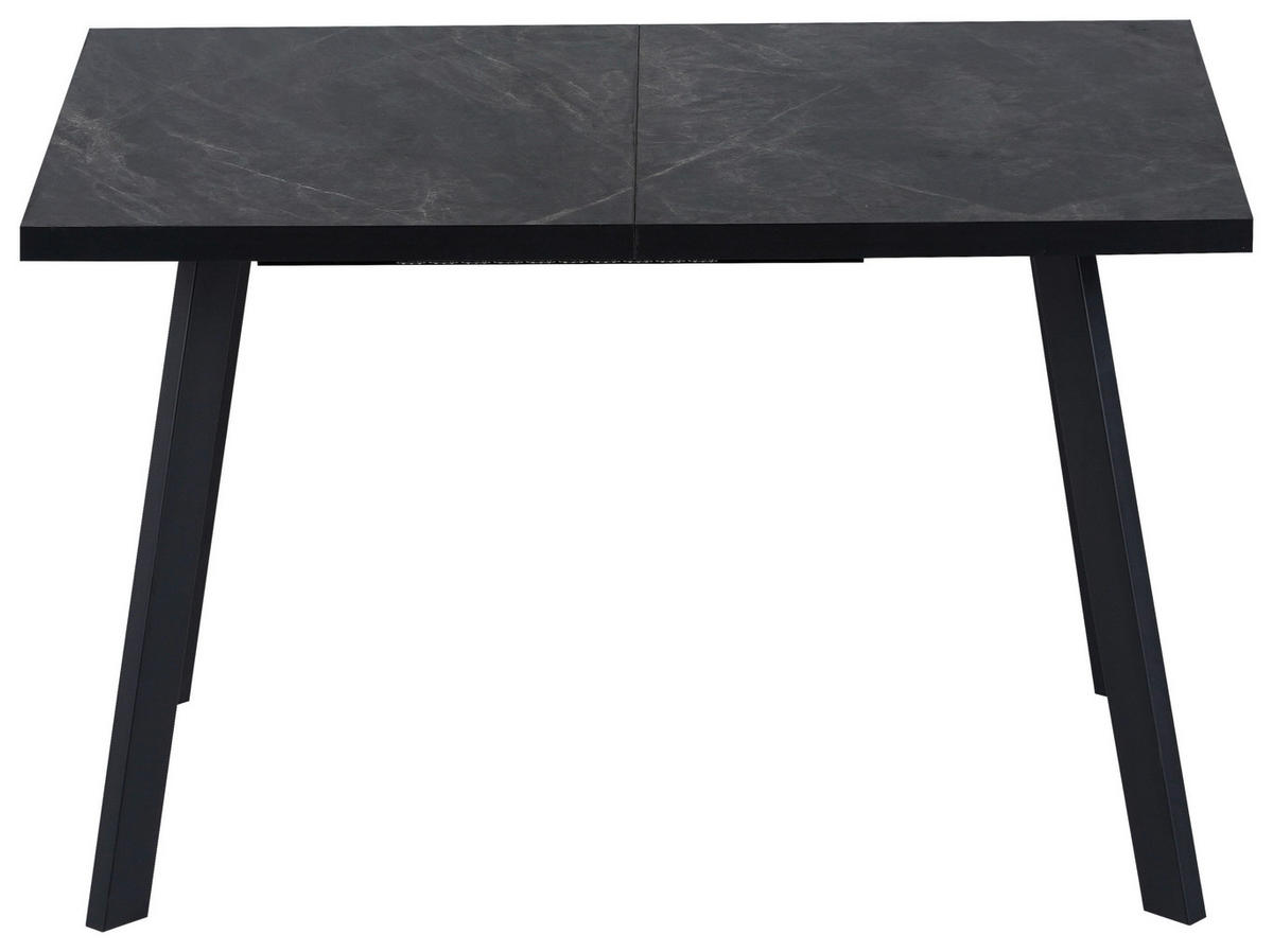 ESSTISCH Grau, Schwarz rechteckig  ausziehbar  - Schwarz/Grau, Design, Holzwerkstoff/Metall (120-160/80/76cm) - Ti'me
