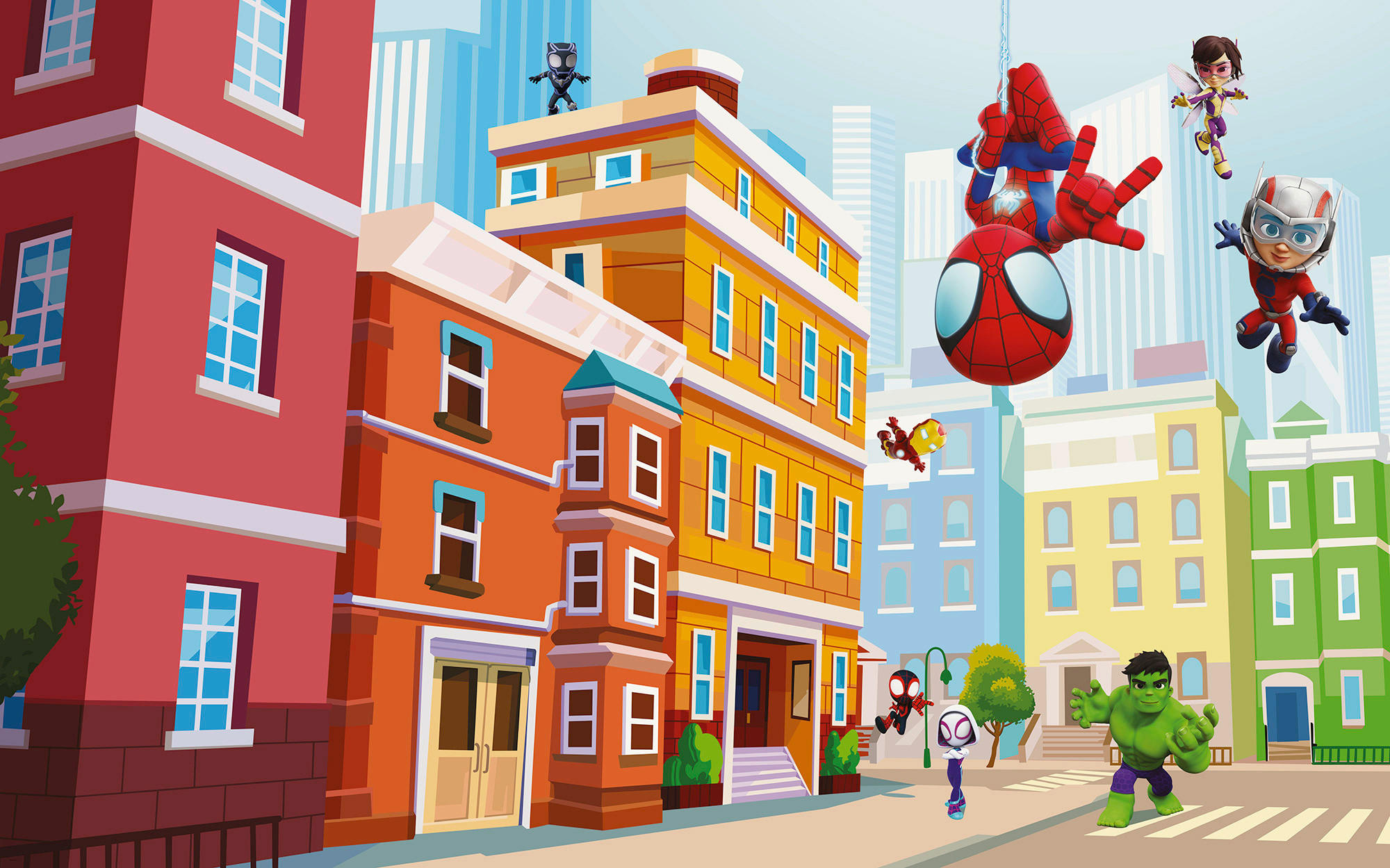 FOTOTAPETE SPIDEY AND HIS AMAZING FRIENDS  - Naturfarben, Design, Textil (400/250cm) - Marvel