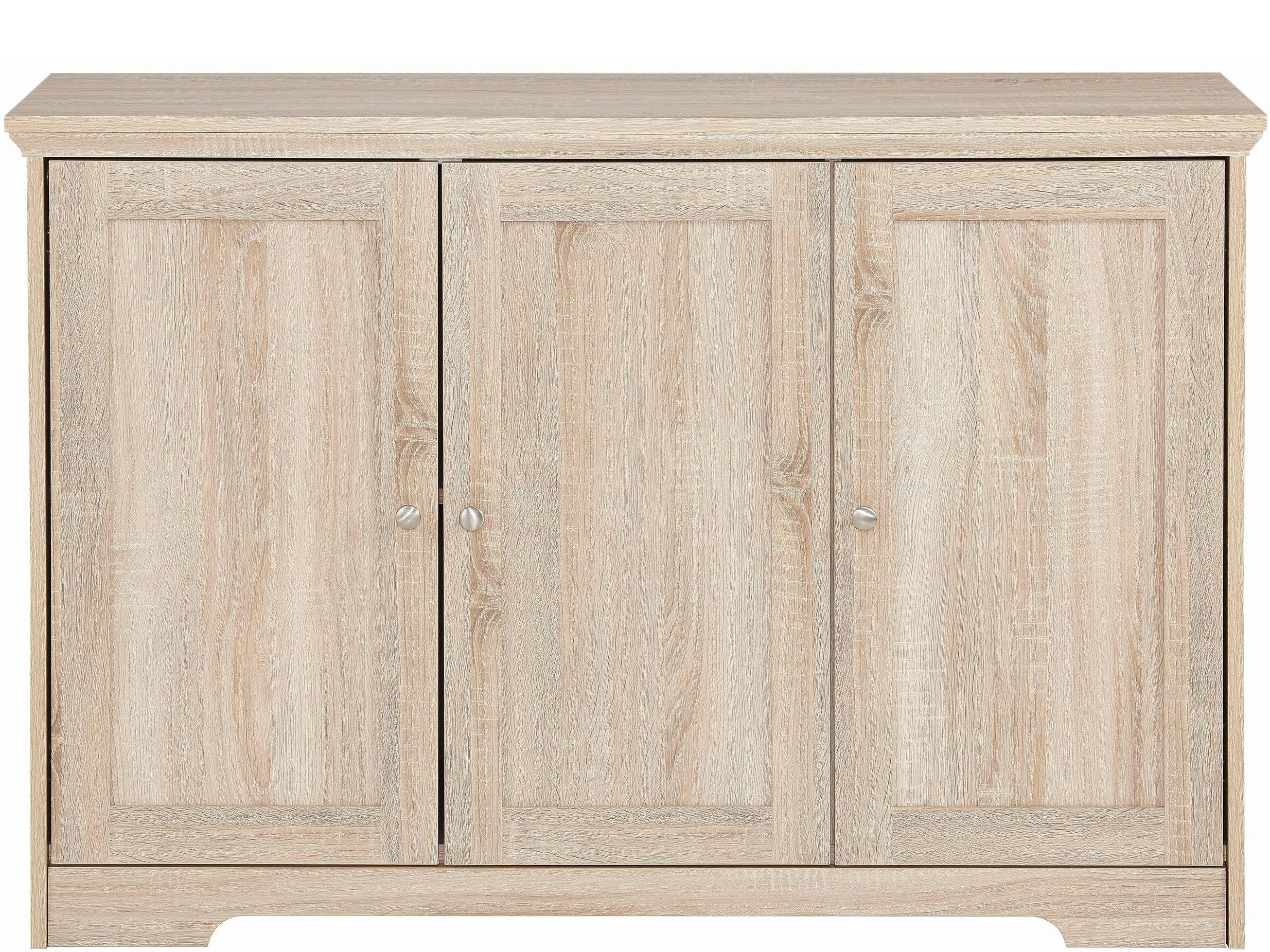 SIDEBOARD NANTES 118/80/39 cm  - Eichefarben/Silberfarben, Design, Holzwerkstoff/Metall (118/80/39cm) - Livetastic