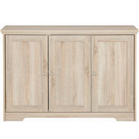 SIDEBOARD NANTES 118/80/39 cm  - Eichefarben/Silberfarben, Design, Holzwerkstoff/Metall (118/80/39cm) - Livetastic