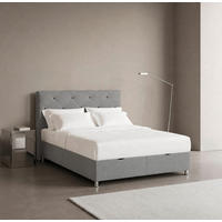 BOXBETT 180/200 cm  Grau  - Chromfarben/Grau, Design, Kunststoff/Textil (180/200cm) - Boxxx