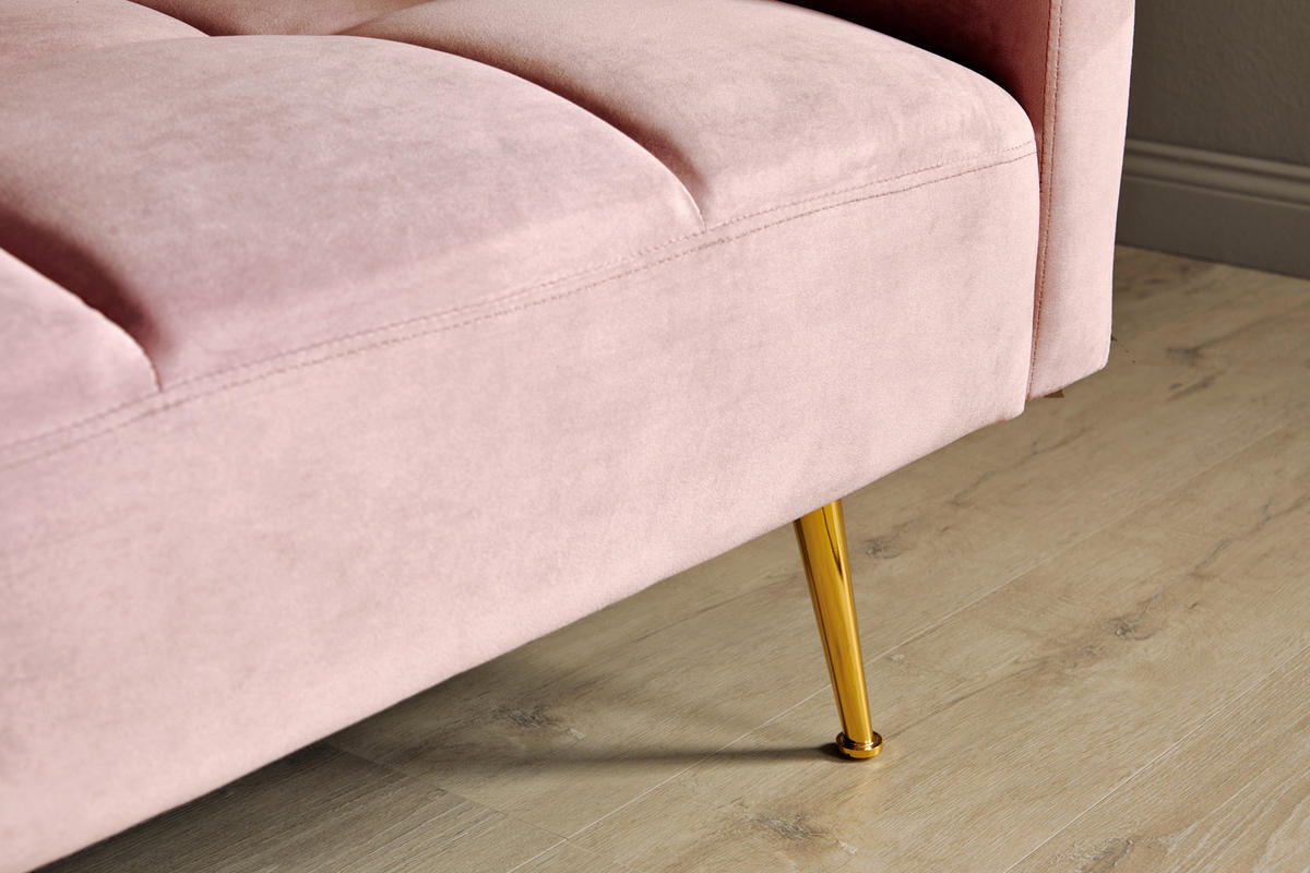 SCHLAFSOFA Rosa  - Goldfarben/Rosa, MODERN, Holz/Textil (213/84/84cm) - Livetastic