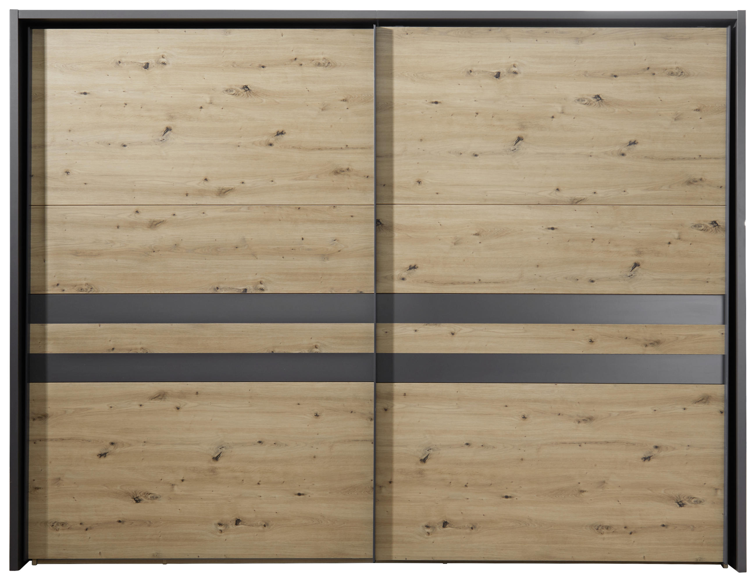SCHWEBETÜRENSCHRANK 270/211/61 cm 2-türig - Eichefarben/Eiche Artisan, Design, Holzwerkstoff/Metall (270/211/61cm) - Hom`in