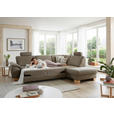 ECKSOFA in Mikrofaser Hellgrün  236/286 cm  - Wildeiche/Beige, KONVENTIONELL, Holz/Textil (236/286cm) - Voleo