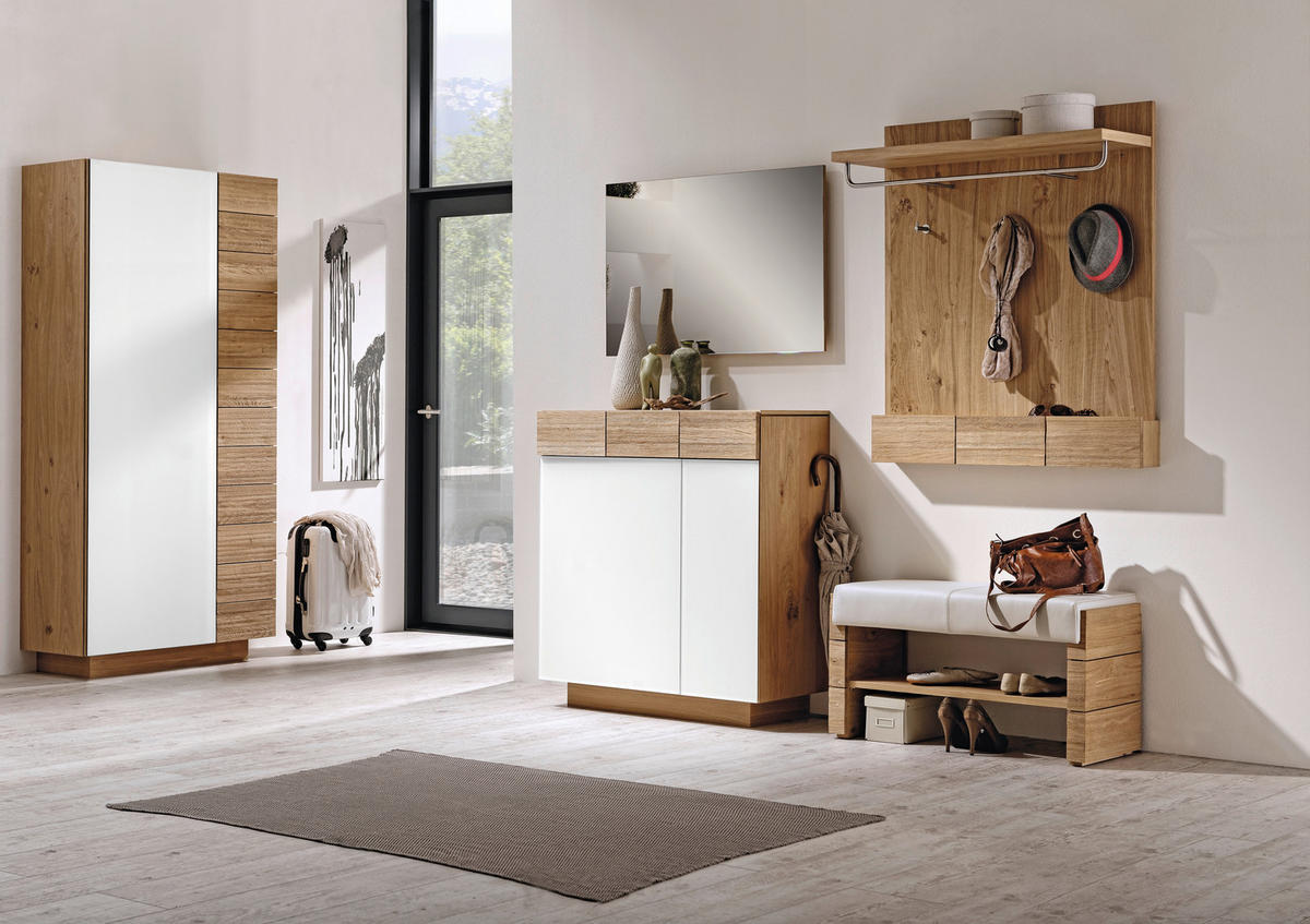 GARDEROBENSCHRANK  in 96/202/42,5 cm  - Eichefarben, Natur, Glas/Holz (96/202/42,5cm) - Voglauer