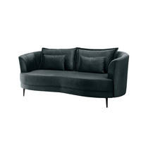 3-SITZER-SOFA in Velours Blau  - Blau/Schwarz, Modern, Textil/Metall (209/85/101cm) - Livetastic