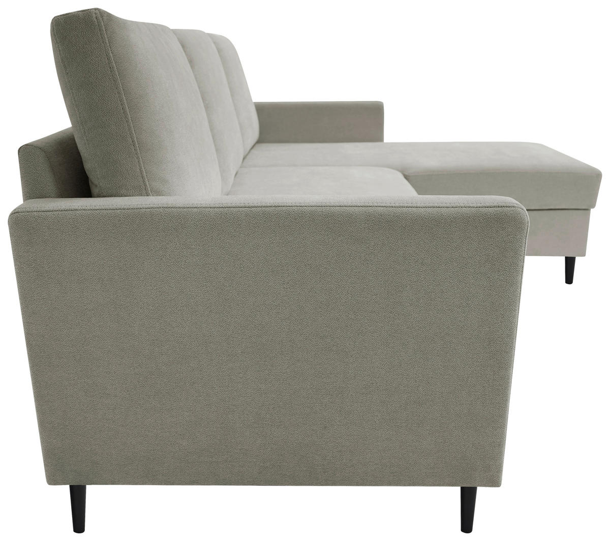 ECKSOFA Beige Chenille  - Beige/Schwarz, KONVENTIONELL, Holz/Textil (159/221cm) - Carryhome