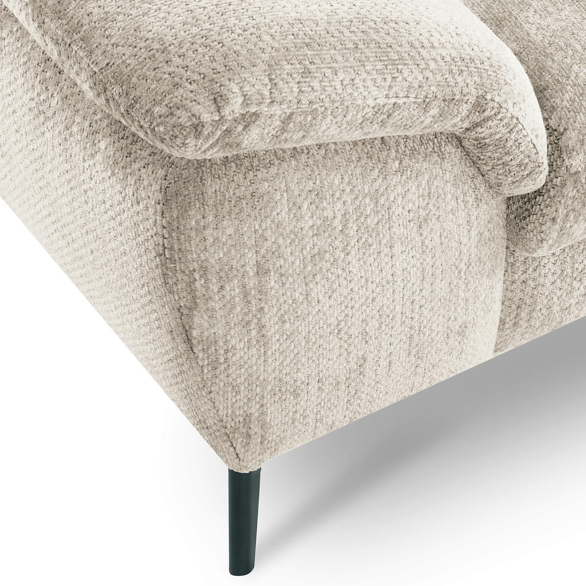 ECKSOFA   - Weiss/Schwarz, Design, Textil/Metall (268/195cm) - Livetastic