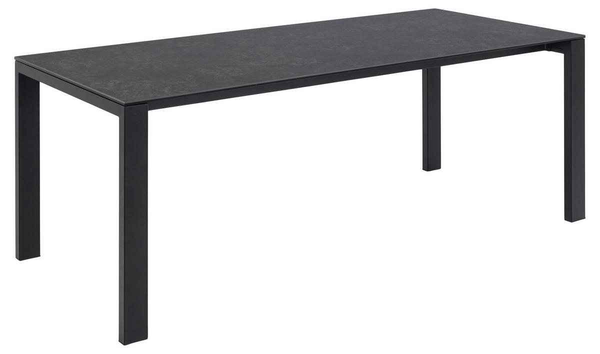 ESSTISCH in Keramik 200/90/75 cm  - Schwarz, Modern, Keramik/Metall (200/90/75cm) - MID.YOU