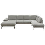 WOHNLANDSCHAFT  in Webstoff Grau  - Schwarz/Grau, Design, Textil/Metall (180/344/208cm) - Dieter Knoll