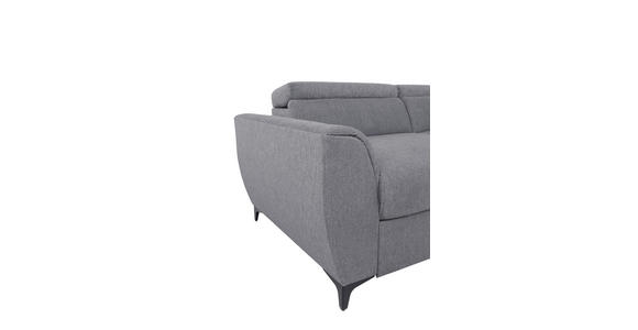 ECKSOFA Dunkelgrau Velours  - Dunkelgrau/Schwarz, KONVENTIONELL, Textil/Metall (255/217cm) - Carryhome