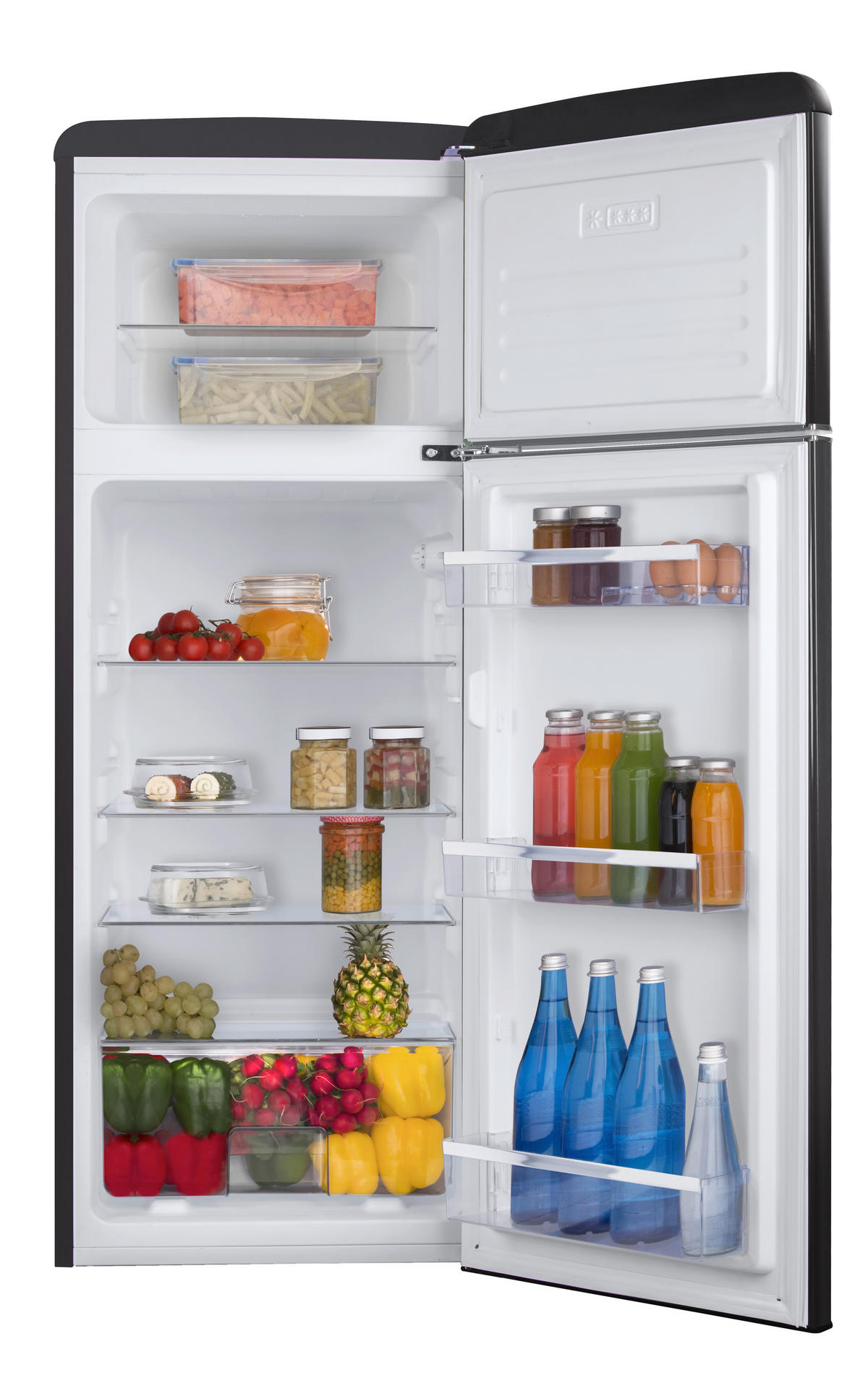 KÜHL-GEFRIER-KOMBINATION KGC15637MS  - Schwarz, Basics, Metall (55/144/61,5cm) - Amica