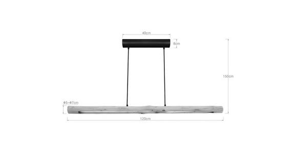 LED-HÄNGELEUCHTE 120/8/150 cm - Schwarz/Naturfarben, Design, Holz/Holzwerkstoff (120/8/150cm) - Novel