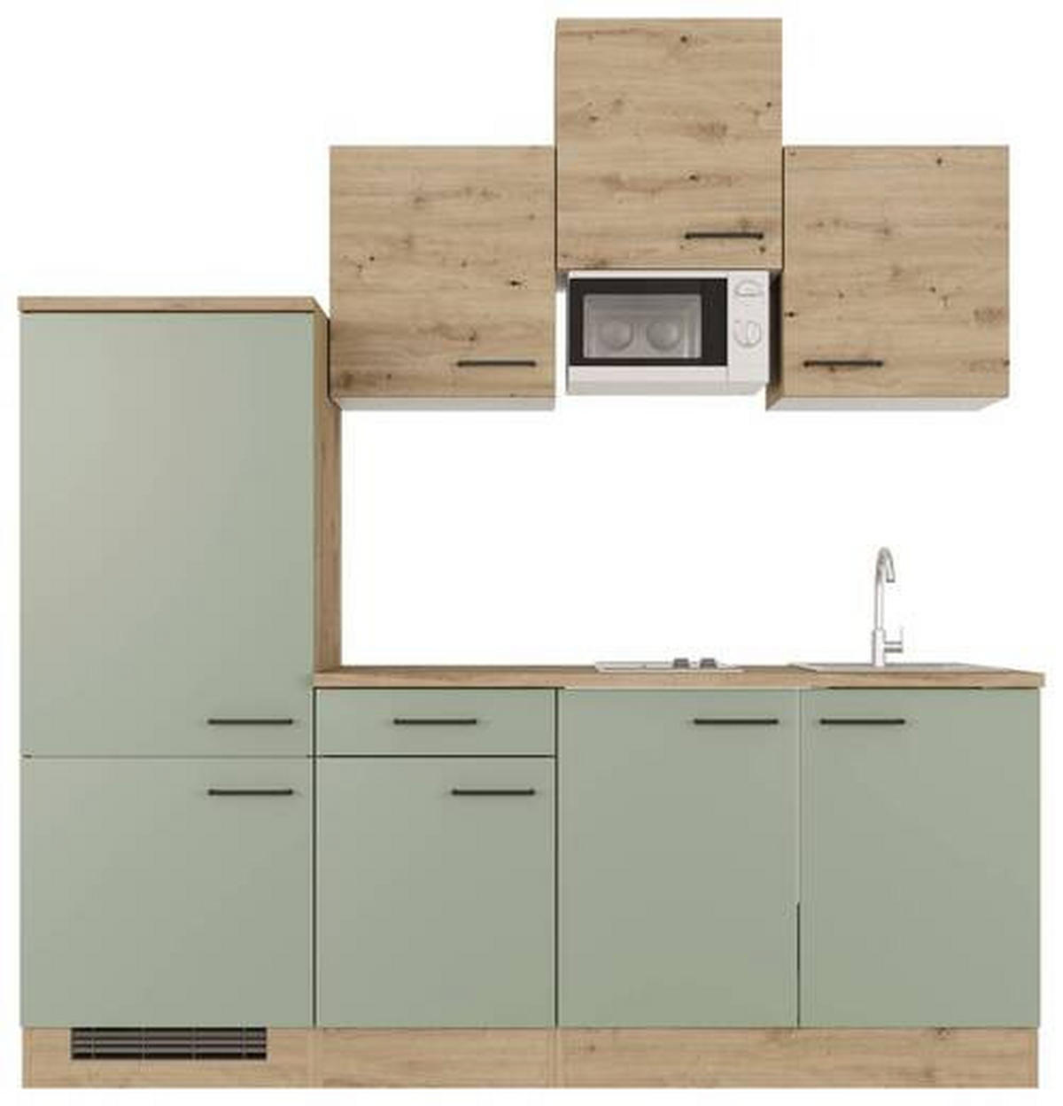 KUCHYŇSKÁ LINKA CARA - černá/zelená, Moderní, kov/kompozitní dřevo (210cm) - FlexWell