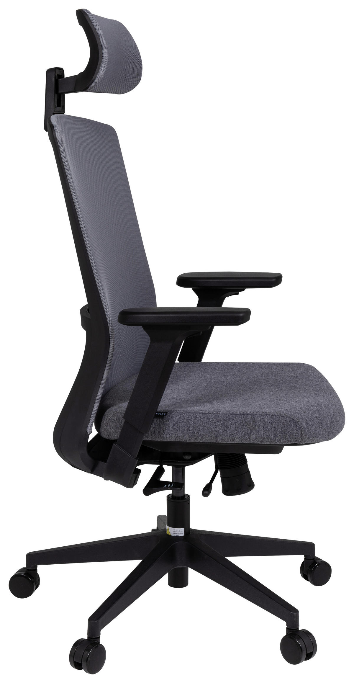 OTOČNÁ ŽIDLE, síťovina, plochá tkanina, šedá, černá - šedá/černá, Moderní, textil/plast (66/117/62cm) - MID.YOU