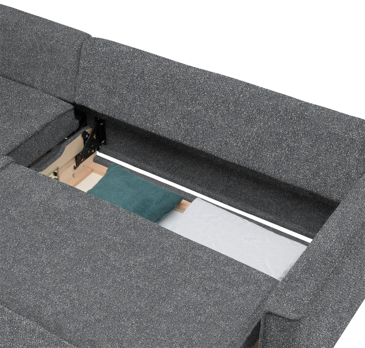 ECKSOFA  in Mikrovelours Grau  170/237 cm  - Eichefarben/Grau, KONVENTIONELL, Holz/Textil (170/237cm) - Sedda