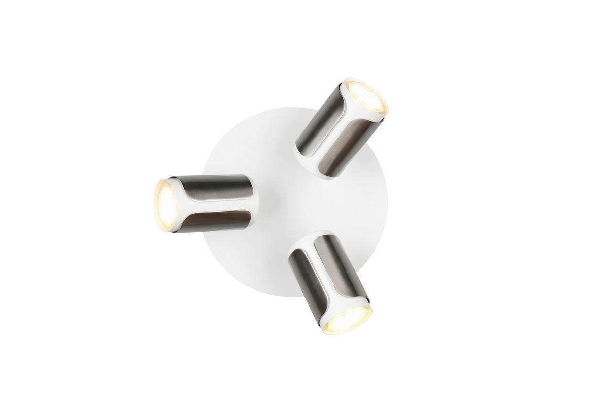 STRAHLER 30/16 cm   - Weiß/Nickelfarben, KONVENTIONELL, Metall (30/16cm) - Trio Leuchten
