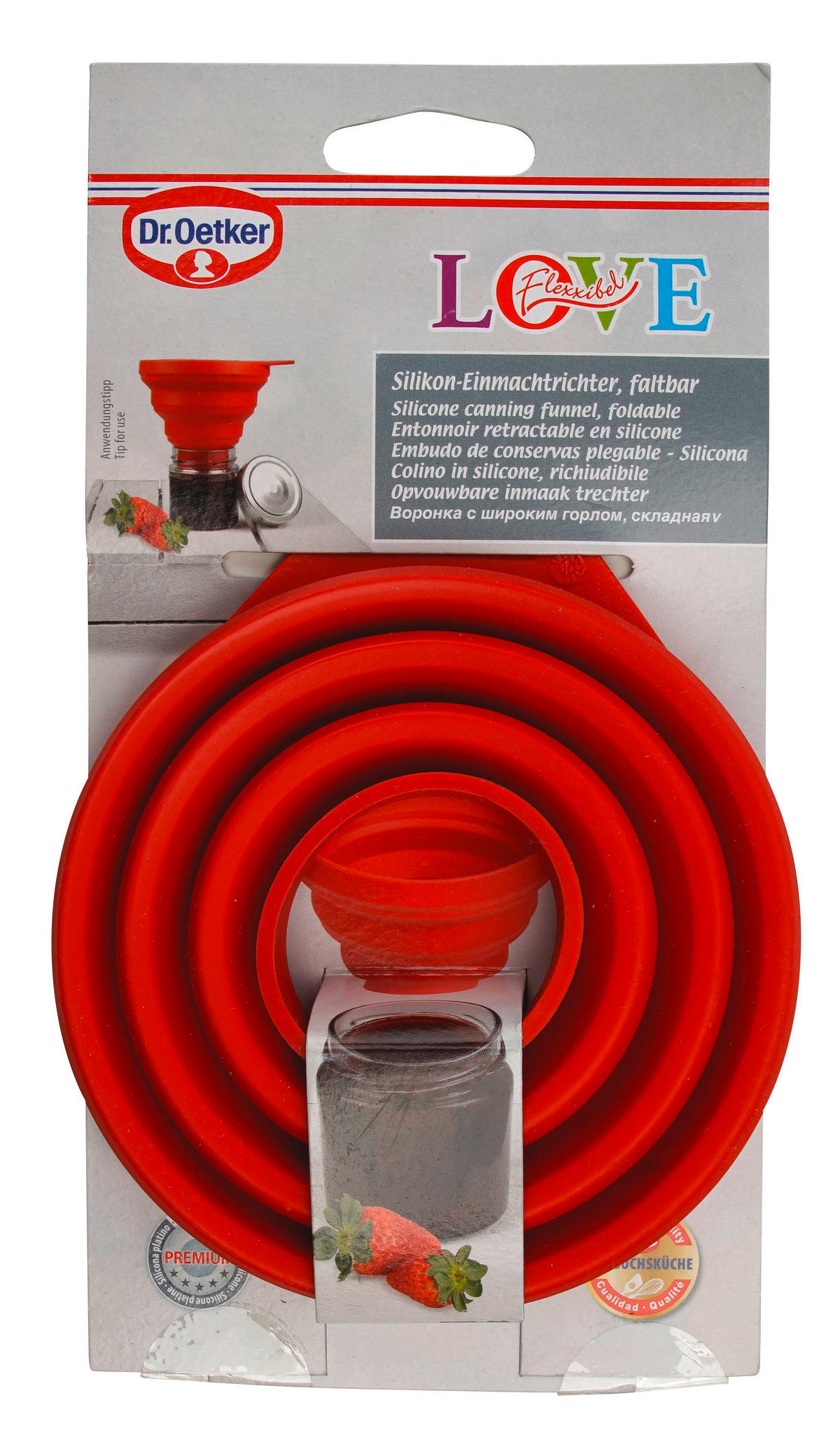 TRICHTER - Rot, Basics, Kunststoff (5cm) - Dr.Oetker