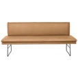 SITZBANK in Metall, Textil Schwarz, Cognac  - Cognac/Schwarz, Design, Textil/Metall (195/87/65cm) - Dieter Knoll