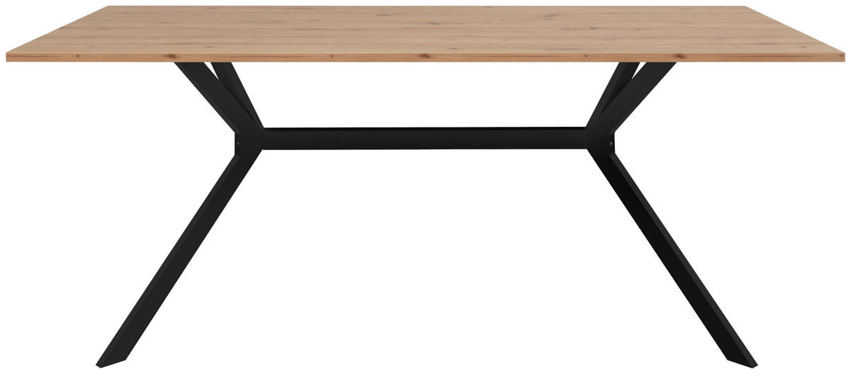 ESSTISCH rechteckig Schwarz, Eiche Artisan  - Schwarz/Eiche Artisan, Basics, Holzwerkstoff/Metall (180/90/75cm) - MID.YOU