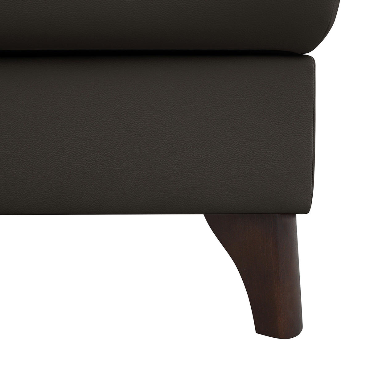 ECKSOFA Dunkelbraun Echtleder Lederlook  - Dunkelbraun/Buchefarben, Design, Leder/Holz (238/168cm) - Livetastic