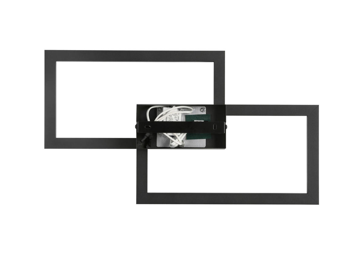 STROPNÍ LED SVÍTIDLO, 50/28/7 cm - černá, Basics, kov/plast (50/28/7cm) - Novel