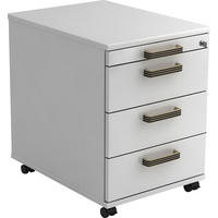 ROLLCONTAINER Weiß  - Schwarz/Alufarben, KONVENTIONELL, Holzwerkstoff/Kunststoff (42,8/59/56cm) - Venda