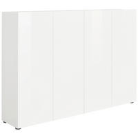 SCHUHSCHRANK Weiß  - Schwarz/Weiß, Design, Holzwerkstoff/Kunststoff (160/115/34cm) - home24