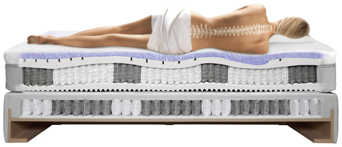 POSTELJA BOXSPRING 180 cm   x 200 cm  , usnje črna  - barve kroma/črna, Design, usnje (180/200cm) - Dieter Knoll