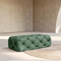 HOCKER in Textil Waldgrün  - Waldgrün/Schwarz, Design, Kunststoff/Textil (130/39/65cm) - P & B