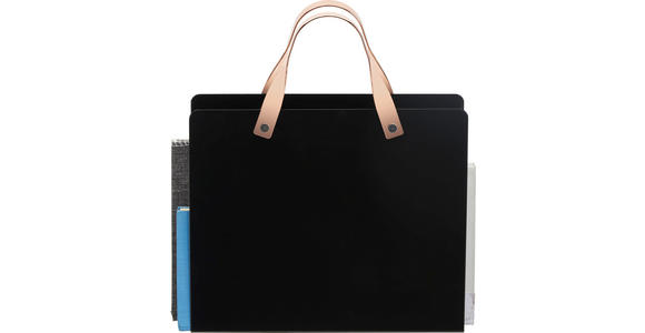 ZEITUNGSSTÄNDER - Messingfarben/Schwarz, Basics, Metall (30/25-35,3/10cm) - Xora