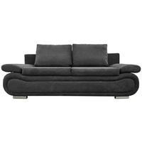SCHLAFSOFA in Jacquard Anthrazit  - Chromfarben/Anthrazit, Design, Textil (200/78/90cm) - Venda