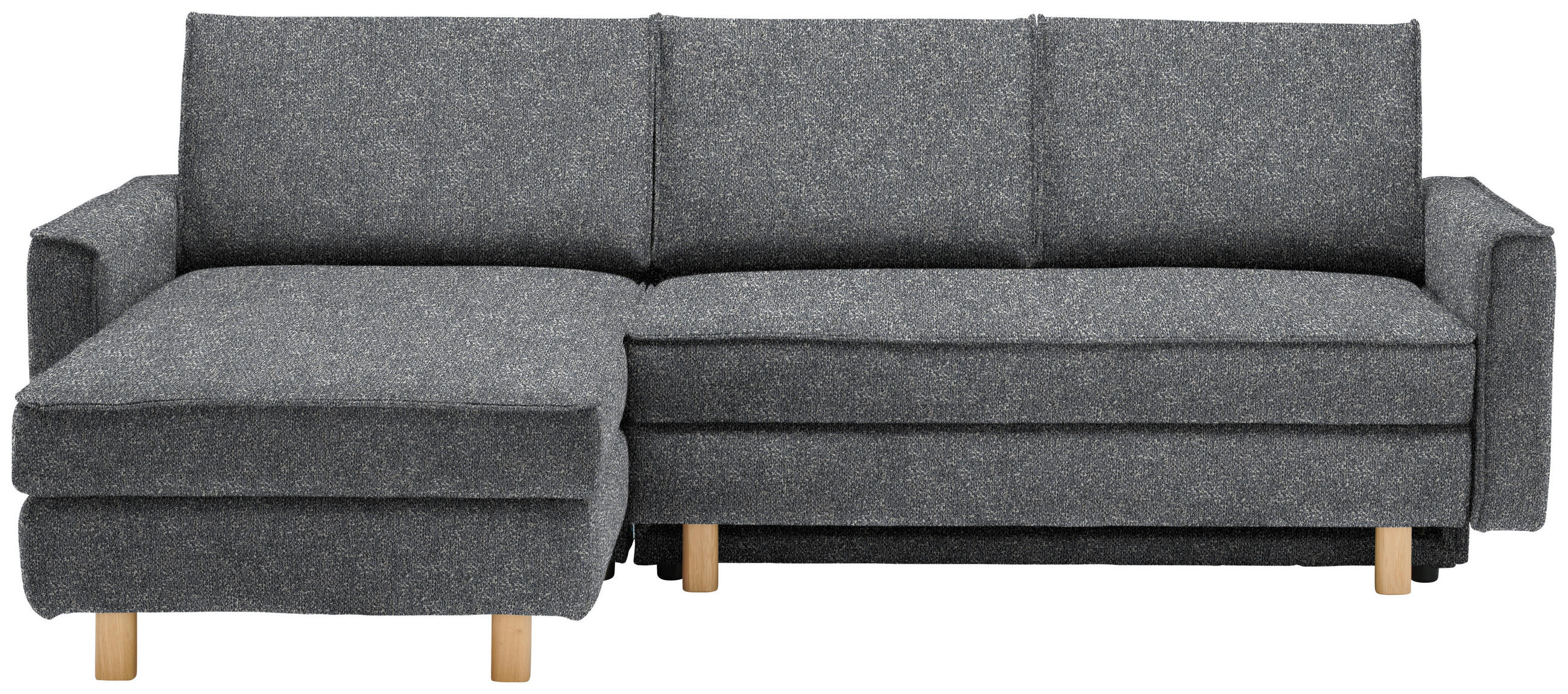 ECKSOFA  in Mikrovelours Grau  170/237 cm  - Eichefarben/Grau, KONVENTIONELL, Holz/Textil (170/237cm) - Sedda