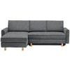 ECKSOFA  in Mikrovelours Grau  170/237 cm  - Eichefarben/Grau, KONVENTIONELL, Holz/Textil (170/237cm) - Sedda