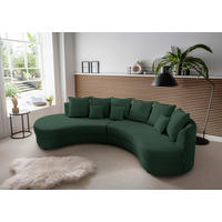 SEDEŽNA GARNITURA, rebrasti žamet temno zelena  - črna/temno zelena, Design, umetna masa/tekstil (300/160cm) - Livetastic