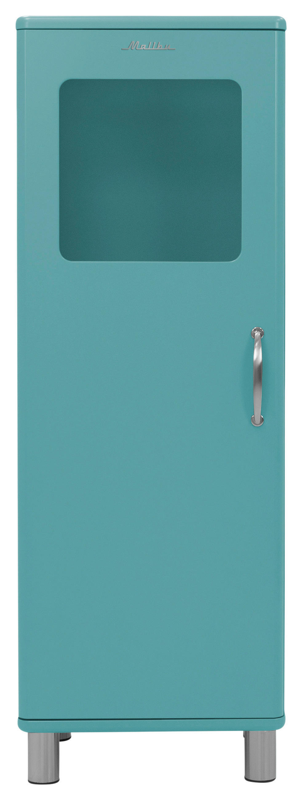 VITRINE in Blau  - Blau/Nickelfarben, Design, Glas/Holzwerkstoff (50/143/41cm)