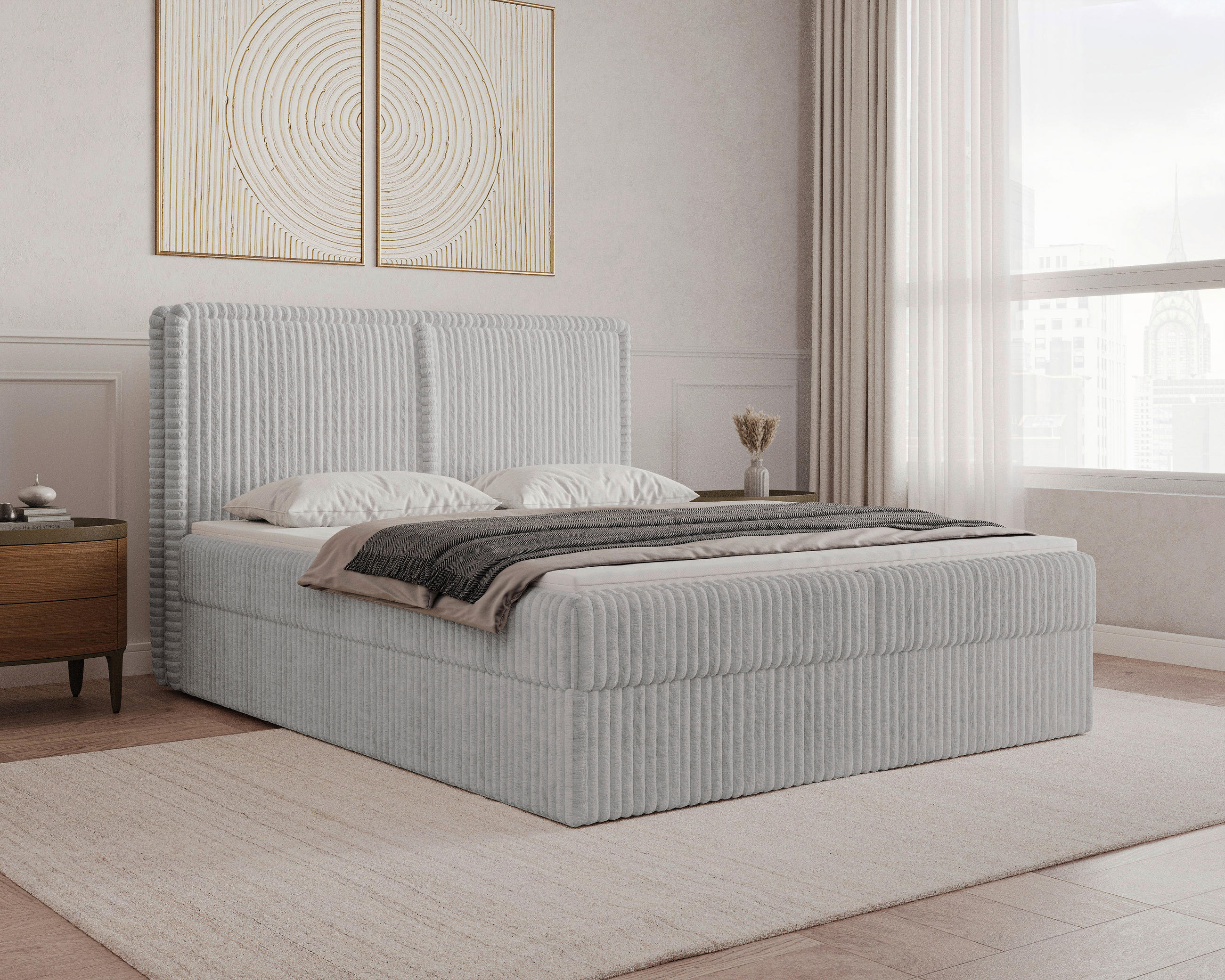 BOXBETT 180/200 cm  in Grau  - Schwarz/Grau, MODERN, Holz/Kunststoff (180/200cm) - Livetastic