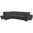 ECKSOFA in Chenille Grau  - Eichefarben/Grau, MODERN, Holz/Textil (212/287cm) - Valnatura