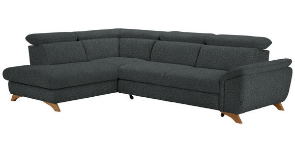 ECKSOFA in Chenille Grau  - Eichefarben/Grau, MODERN, Holz/Textil (212/287cm) - Valnatura