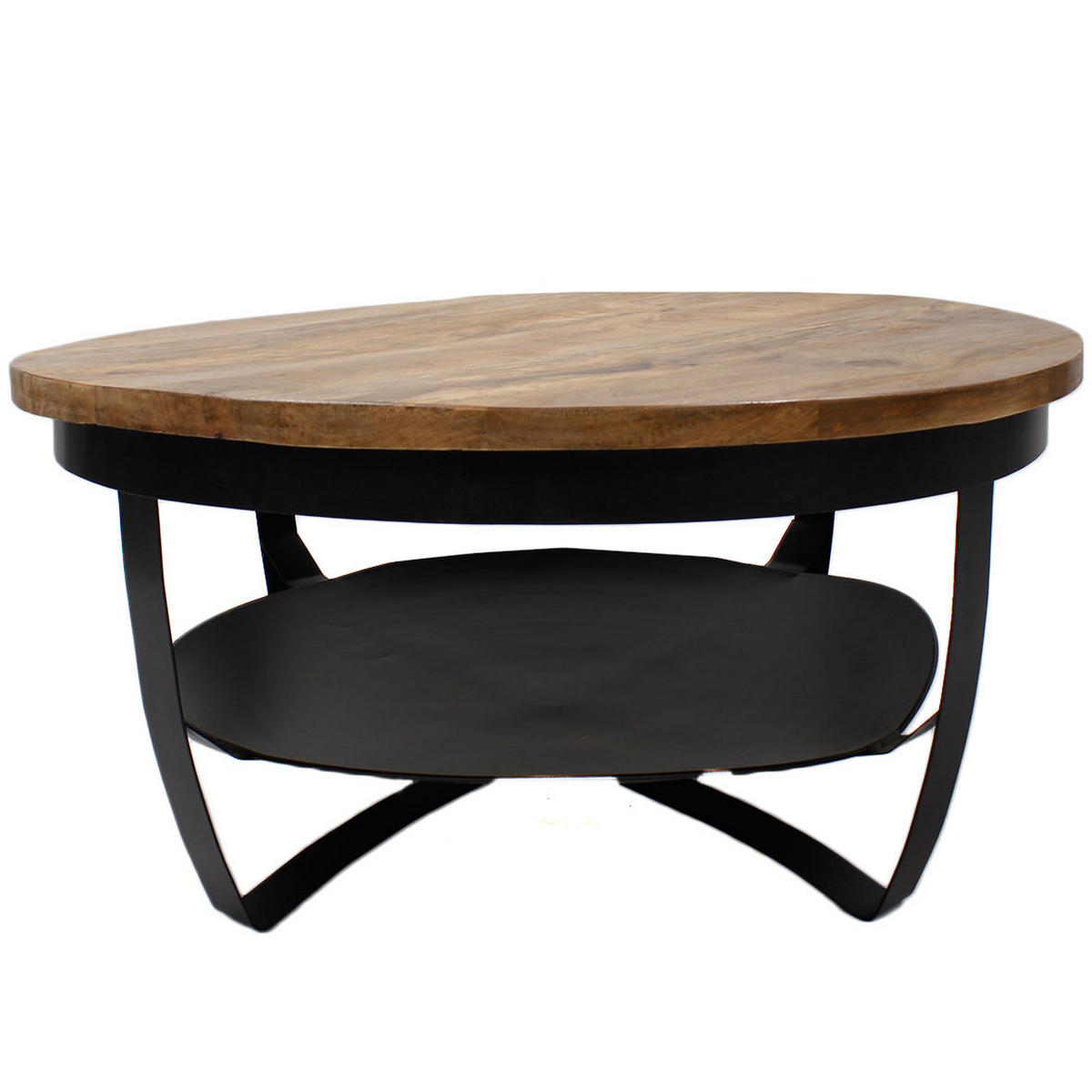COUCHTISCH in Holz, Metall 90/90/44 cm  - Schwarz/Braun, LIFESTYLE, Holz/Metall (90/90/44cm) - MID.YOU