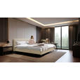 POLSTERBETT gepolstertes Kopfteil, Lattenrost, Bettkasten Beige 200/200 cm  - Beige/Schwarzchrom, KONVENTIONELL, Leder/Holz (200/200cm) - Esposa