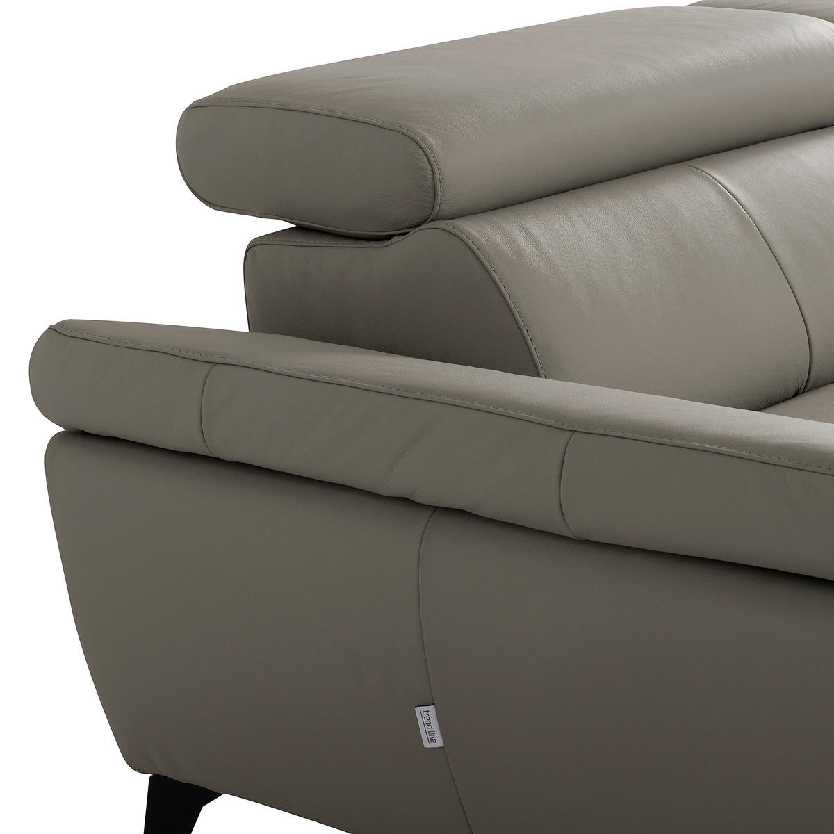 ECKSOFA SONO in Lederlook Echtleder Schlammfarben Armteilverstellung, Kopfteilverstellung  179/252 cm  - Schlammfarben/Schwarz, Design, Leder/Textil (179/252cm) - Livetastic