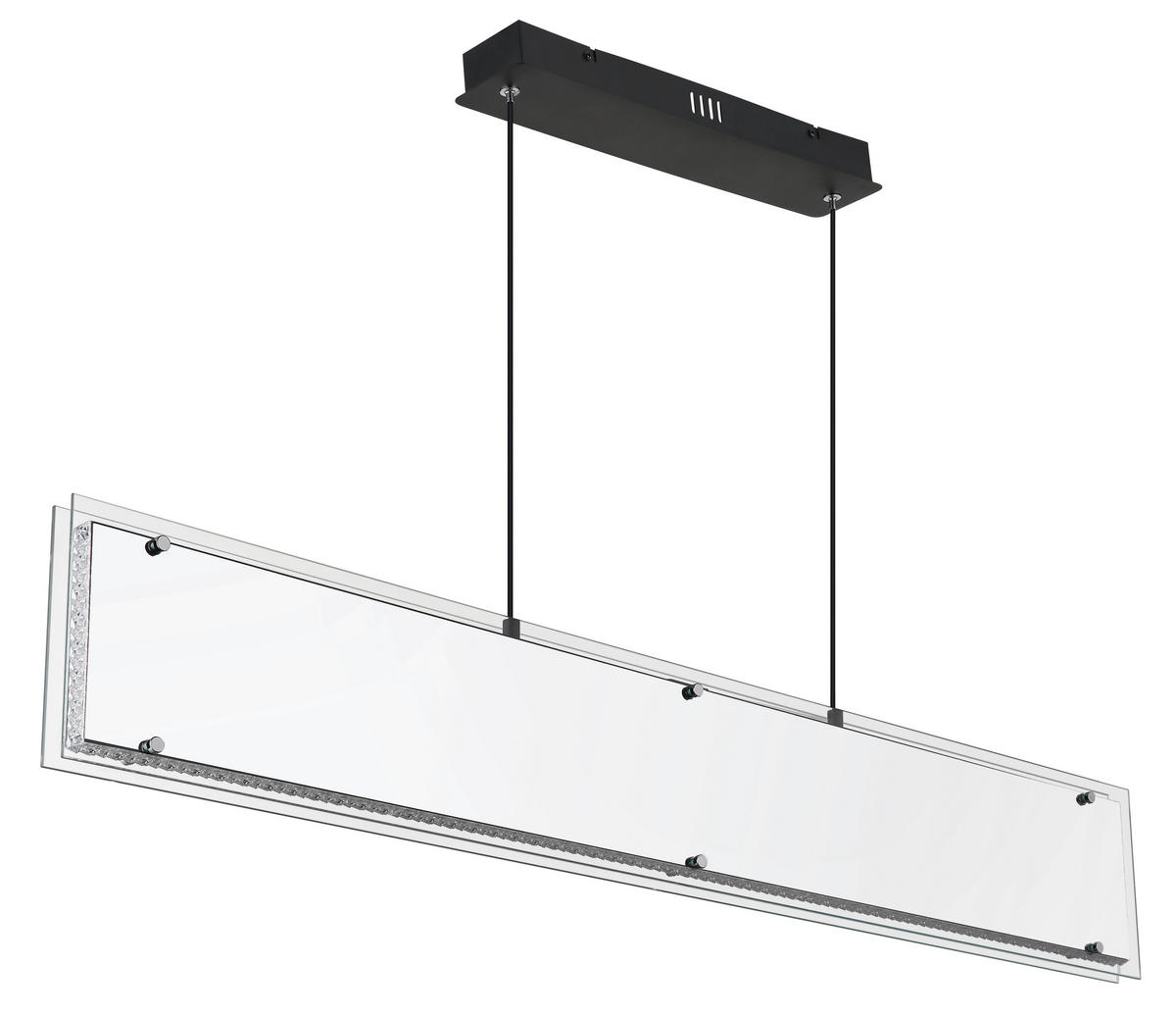 LED-HÄNGELEUCHTE 113/8/120 cm  - Klar/Chromfarben, Design, Glas/Kunststoff (113/8/120cm) - Globo