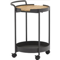 GARTENBEISTELLTISCH - Anthrazit/Teakfarben, Modern, Holz/Metall (45/51/71cm) - Zebra 