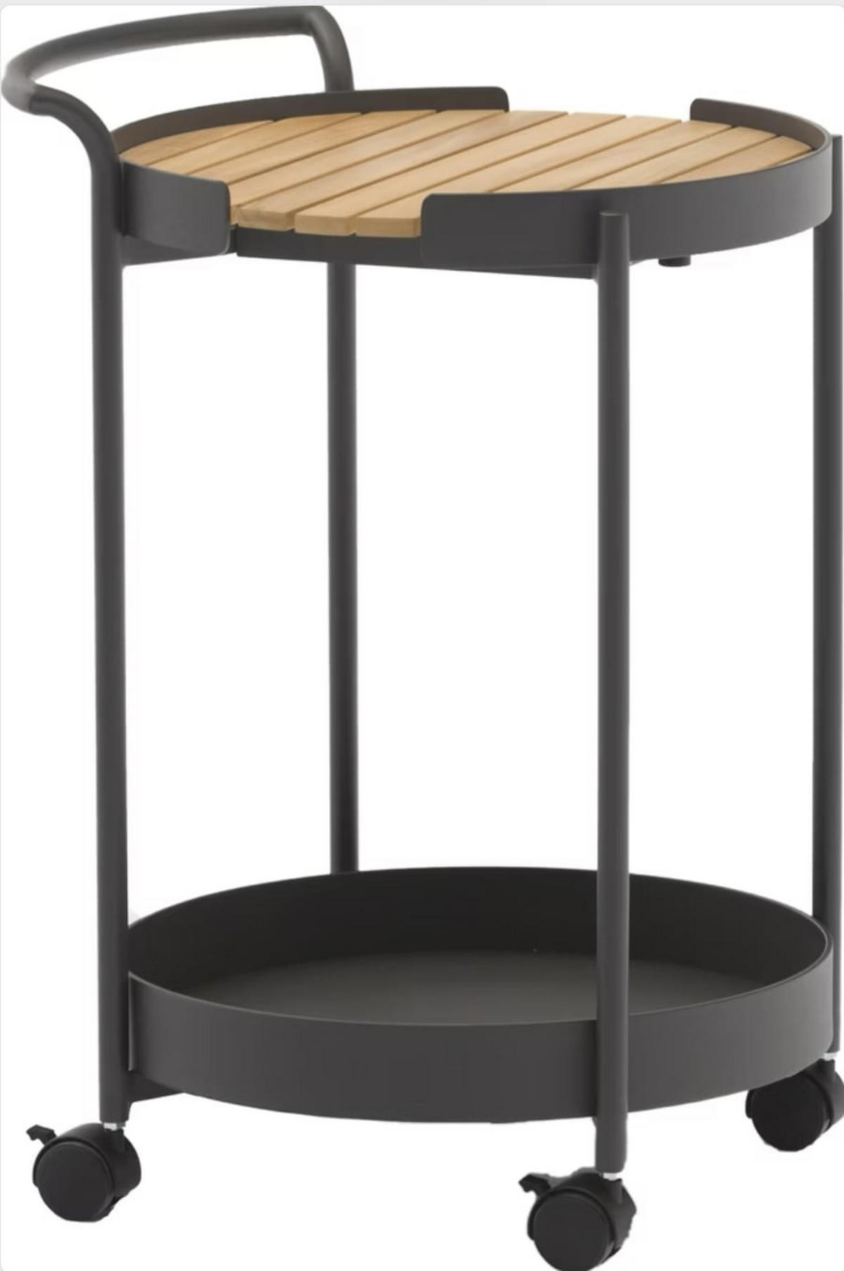 GARTENBEISTELLTISCH - Anthrazit/Teakfarben, Modern, Holz/Metall (45/51/71cm) - Zebra 