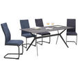 ESSTISCH in Metall, Keramik 180/90/75 cm  - Schwarz/Grau, Design, Keramik/Metall (180/90/75cm) - Hom`in