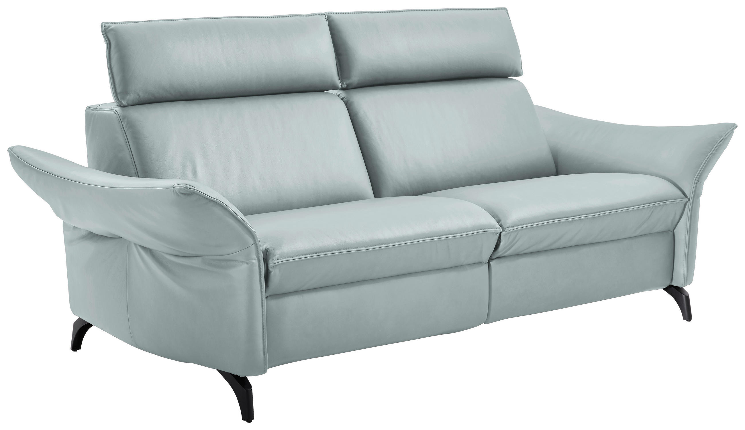 2,5-SITZER in Echtleder Hellblau  - Anthrazit/Hellblau, Design, Leder/Metall (194/94/95cm) - Himolla