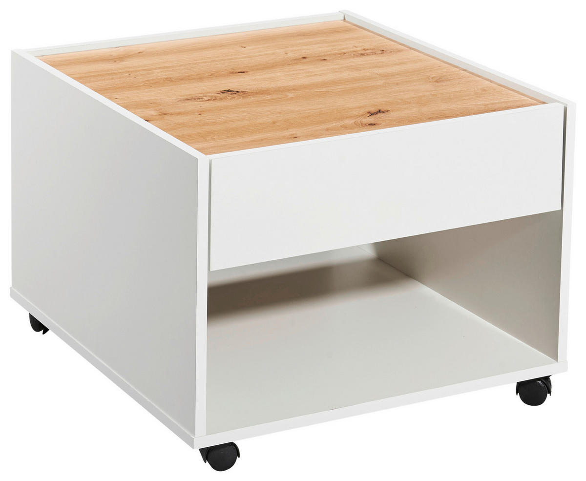 KONFERENČNÍ STOLEK, bílá, dub artisan, kompozitní dřevo, 60/60/45 cm - bílá/dub artisan, Konvenční, kompozitní dřevo/plast (60/60/45cm) - Boxxx
