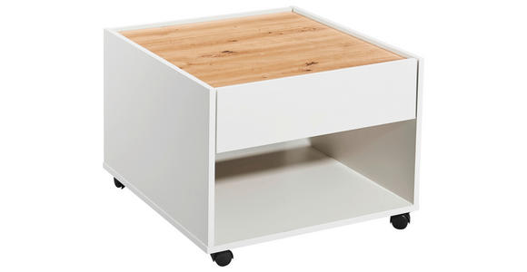 COUCHTISCH 60/60/45 cm quadratisch Weiß, Eiche Artisan - Weiß/Eiche Artisan, KONVENTIONELL, Holzwerkstoff/Kunststoff (60/60/45cm) - Carryhome